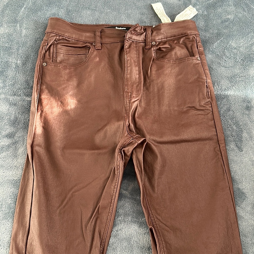 Brown Leather Stradivarius Pants, Size 6